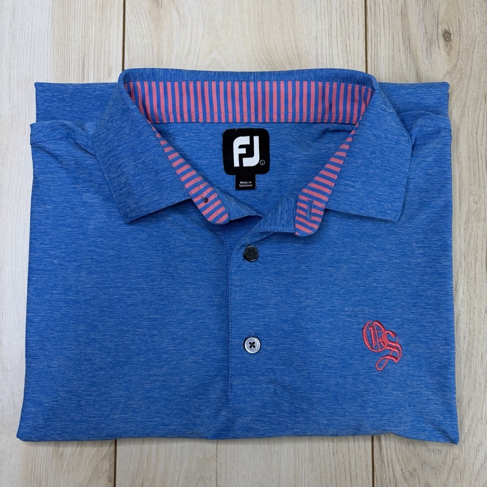 FooTjoy OLD SANDWICH GOLF CLUB Polo Shirt Performance Mens Large Blue